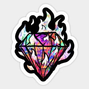 Trippy glitch diamond fire Sticker